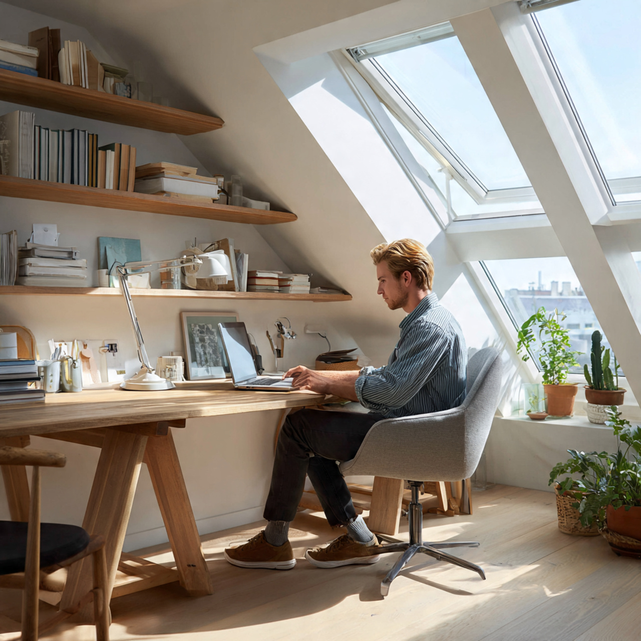 25 Stunning Attic Room Ideas to Transform Your Home 4 sleek modern attic home office with sloped