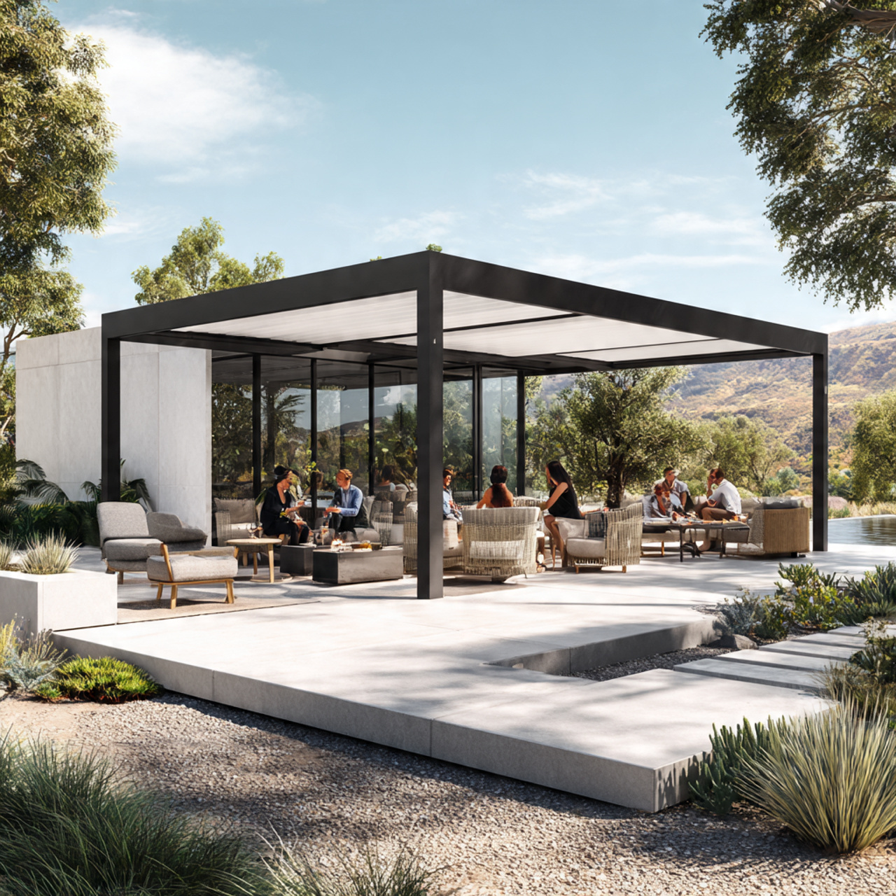 25 Backyard Gazebo Ideas: Stunning Designs to Elevate Your Yard 2 sleek modern minimalist steel frame backyard gazebo