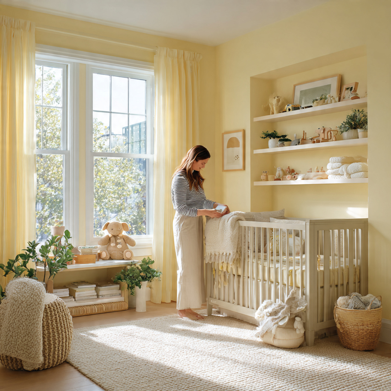 25 Yellow Bedroom Ideas: Bright, Cheerful Designs for a Sunny Sanctuary 19 soft pastel yellow nursery with gentle yellow