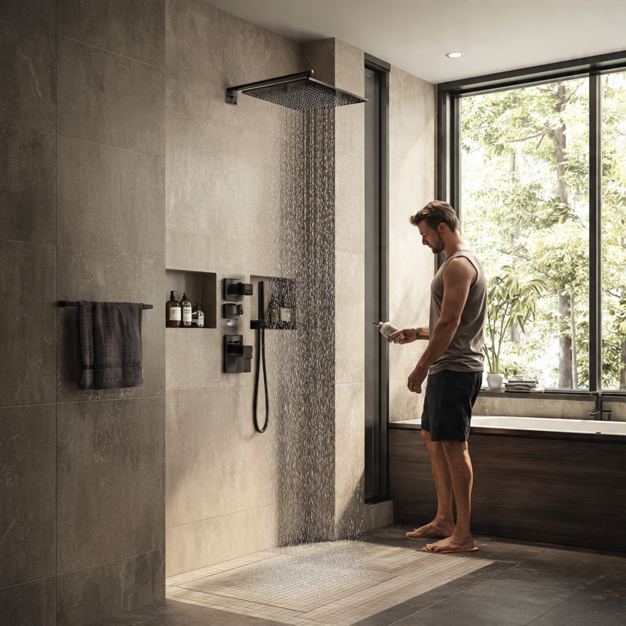 25 Bathroom Decoration & Ideas: Transform Your Bath Into a Luxurious Retreat 7 spacious bathroom with a large rainfall shower