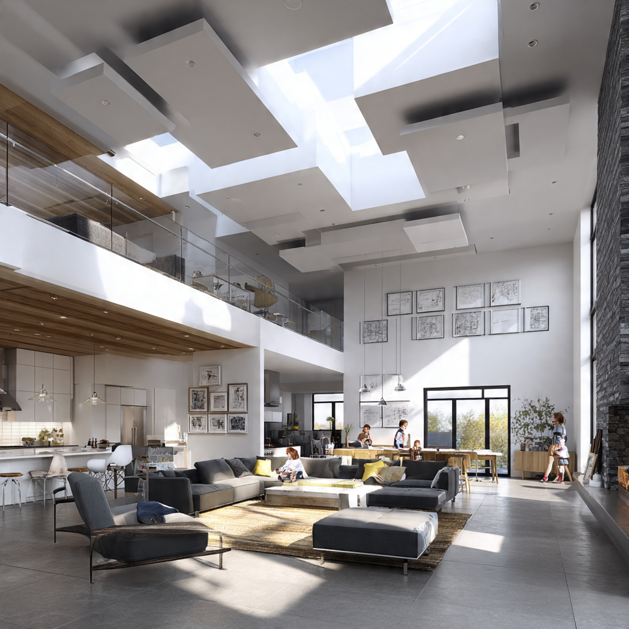 25 Stunning Ceiling Design Ideas to Transform Any Room 21 spacious open plan living area with multi level drop