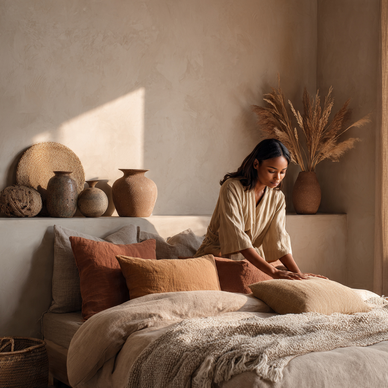 25 Beige Bedroom Ideas for a Calm, Luxurious & Stylish Retreat 16 styled in a warm modern bedroom with