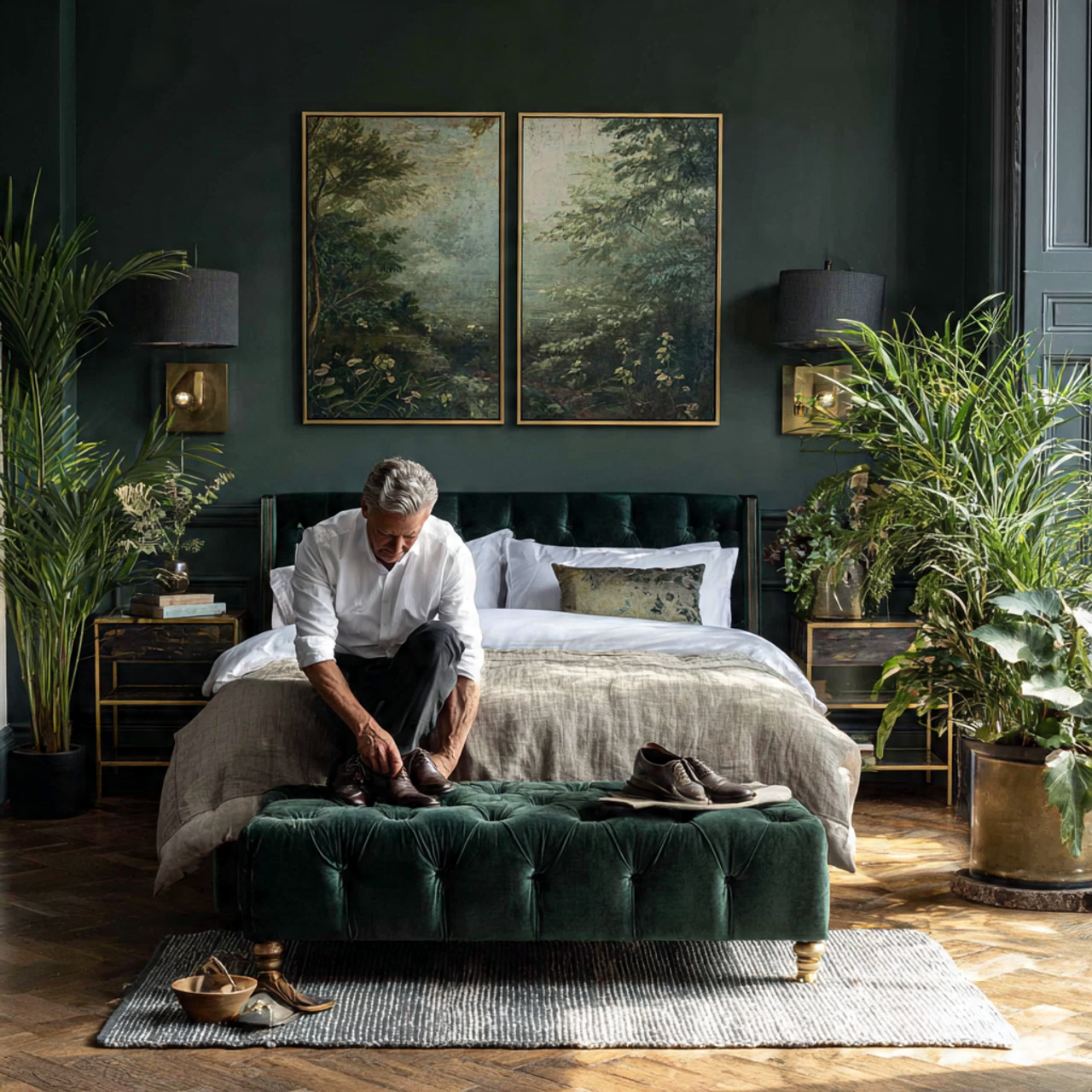25 Best Dark Green Bedroom Ideas for a Luxe & Relaxing Space 22 stylish bedroom with a dark green tufted