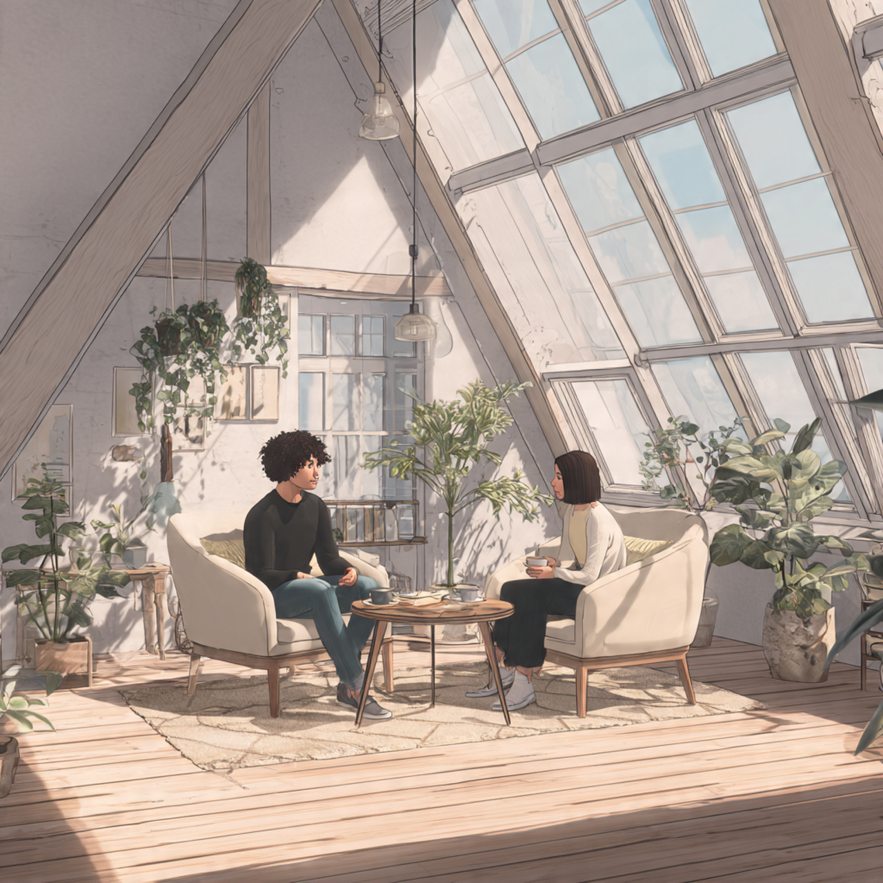 25 Stunning Attic Room Ideas to Transform Your Home 18 sunlit attic sitting area under large skylights