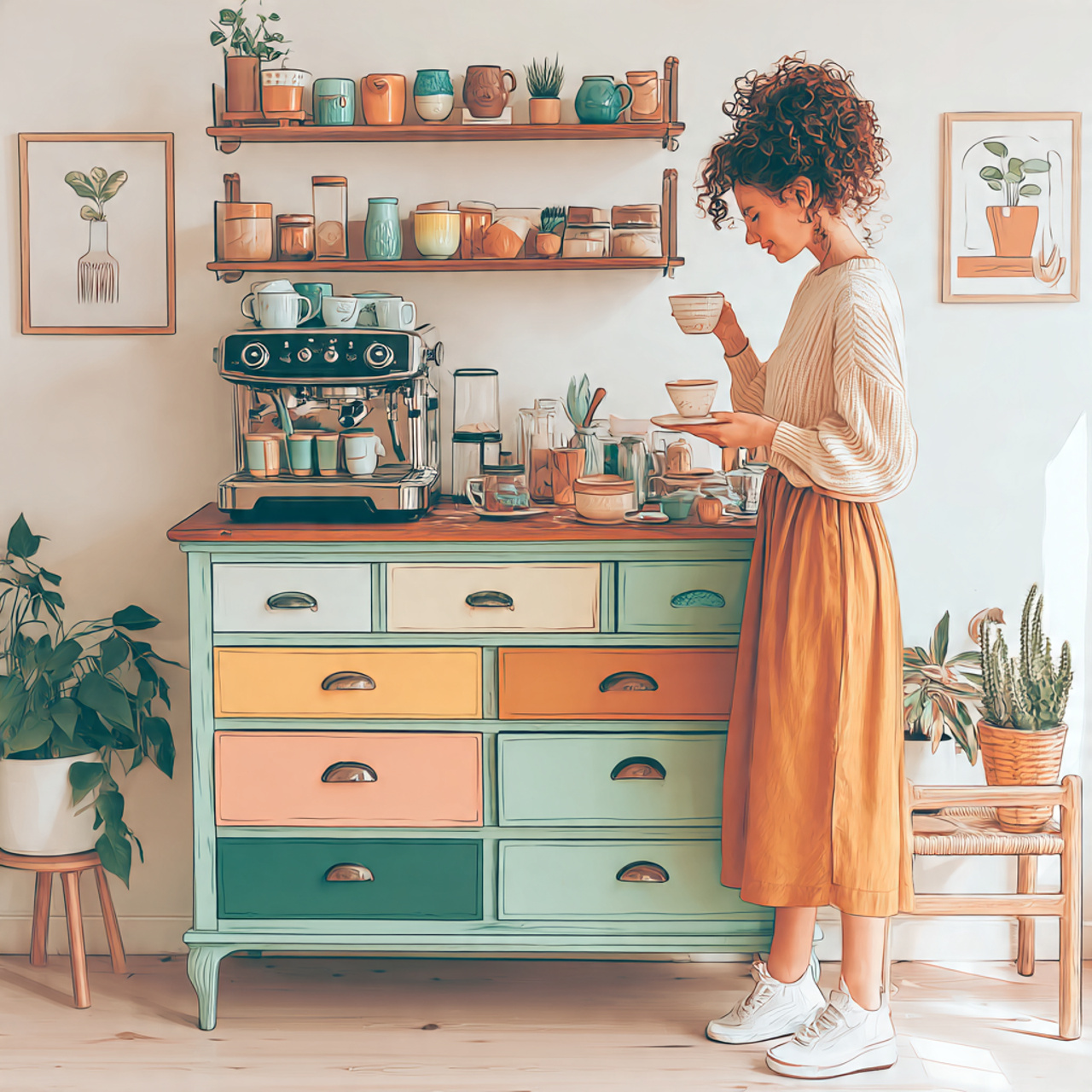 25 Coffee Bar Ideas: Stylish & Creative Home Coffee Station Inspiration 11 upcycled dresser coffee bar ideas in a