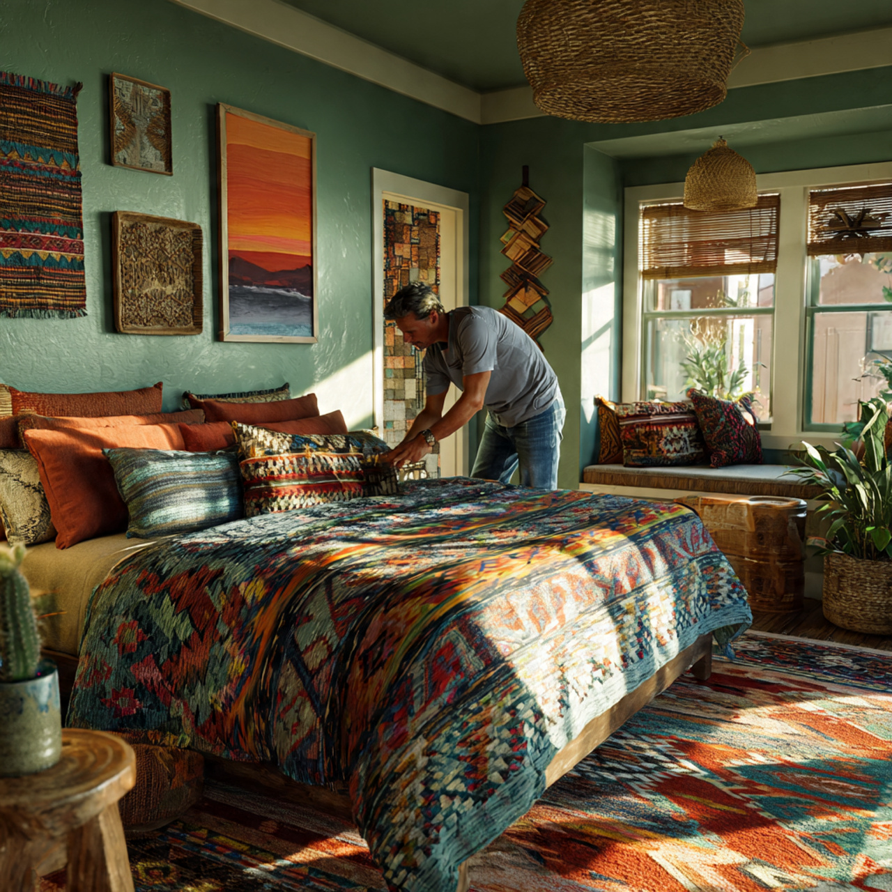 25 Sage Green Bedroom Ideas: Calm, Stylish & Inspiring Designs 17 vibrant bedroom with sage green walls combined