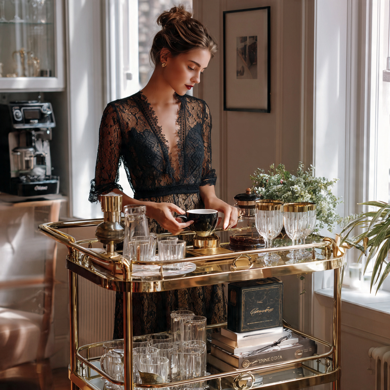 25 Coffee Bar Ideas: Stylish & Creative Home Coffee Station Inspiration 5 vintage bar cart coffee bar ideas in