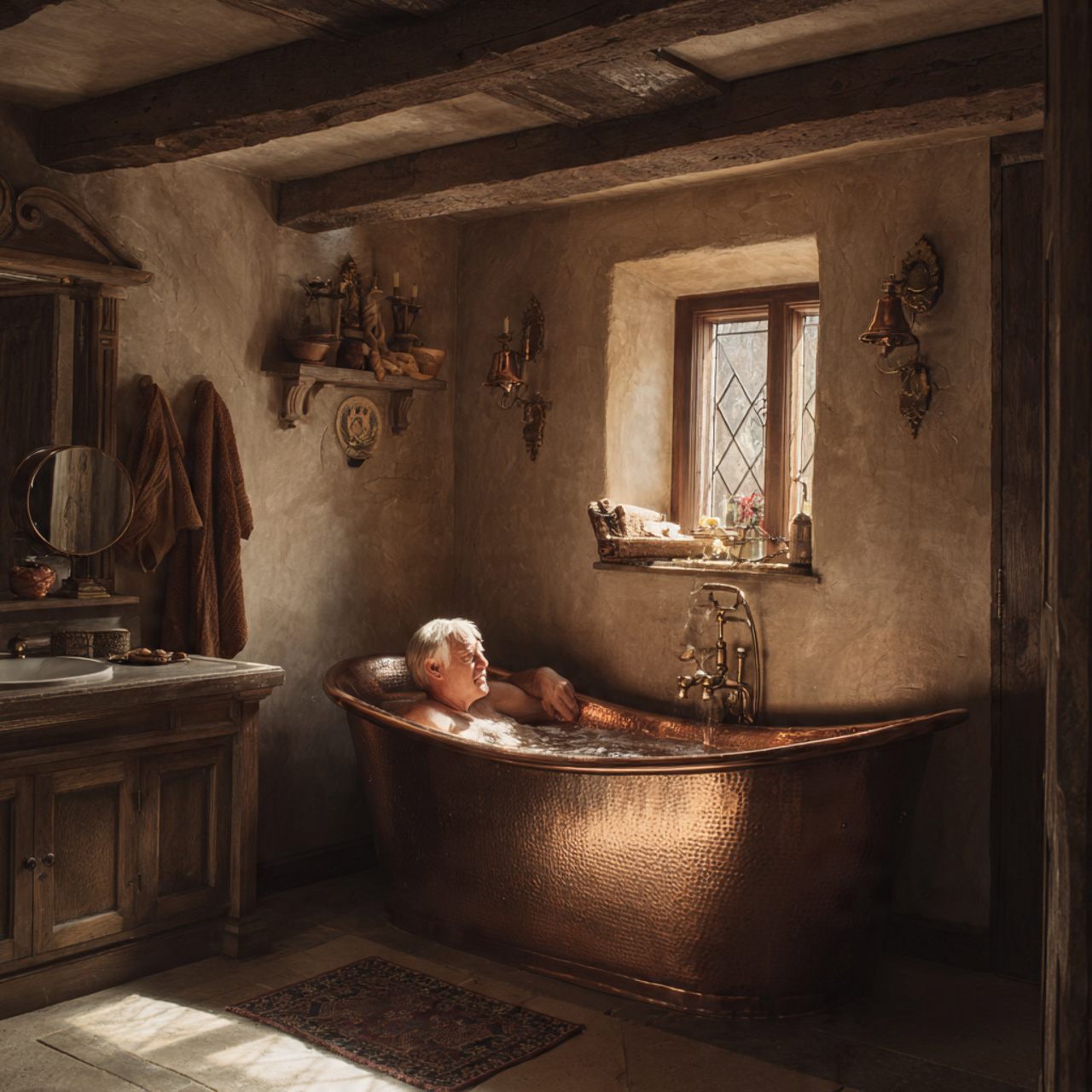 25 Top Bathtub Ideas for Luxury and Modern Comfort 5 warm rustic bathroom featuring a vintage copper