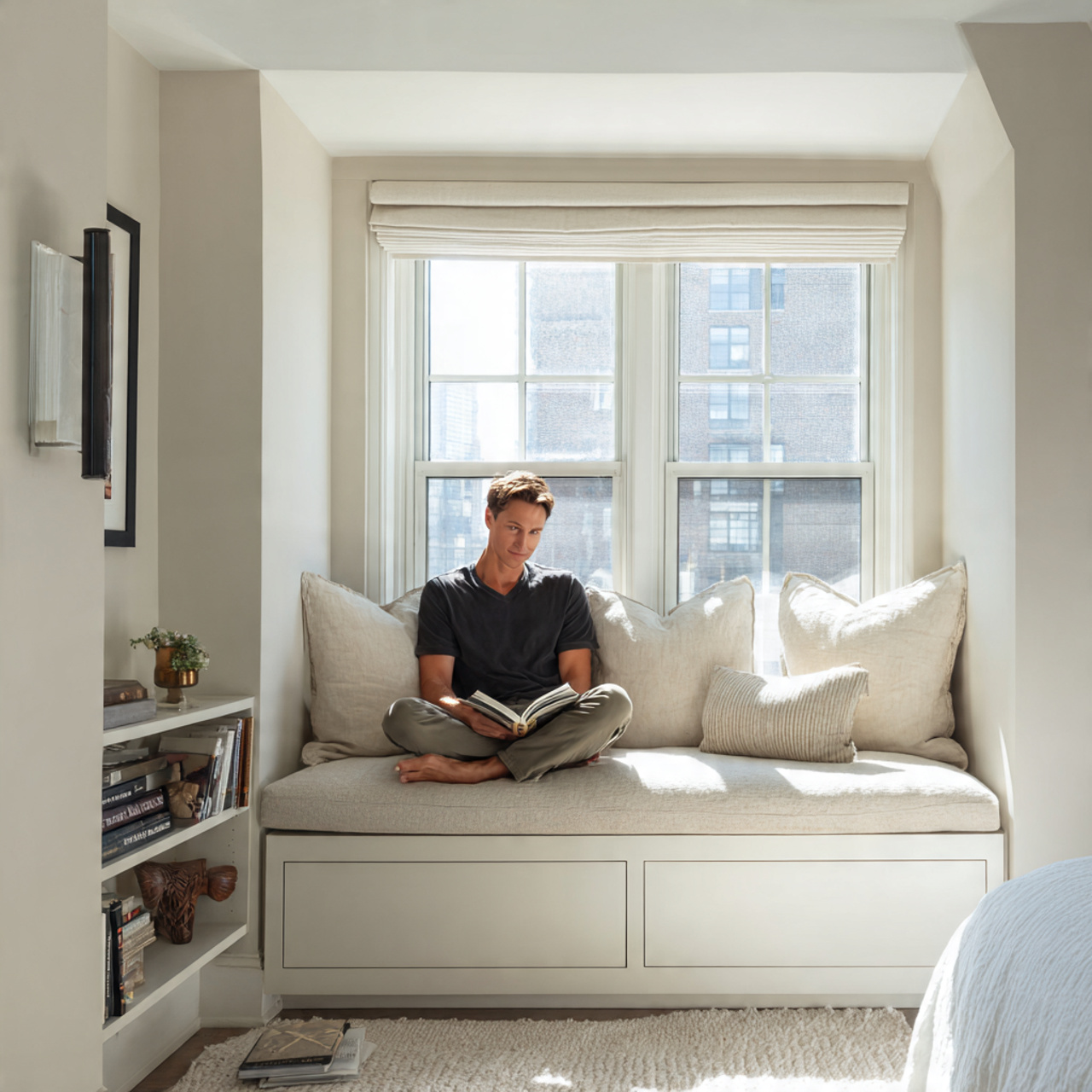 25 Small Bedroom Ideas That Make Tiny Spaces Look Bigger & Beautiful 10 a built in window seat in a small