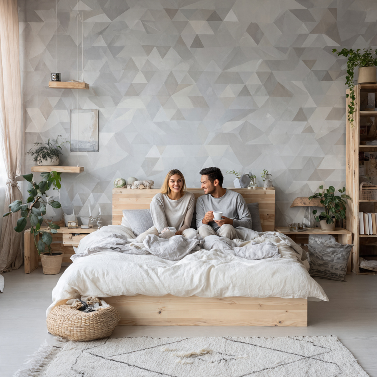 25 Bedroom Decor Wallpaper Ideas That Inspire Luxury & Comfort 3 a clean minimalist scandinavian bedroom featuring geometric