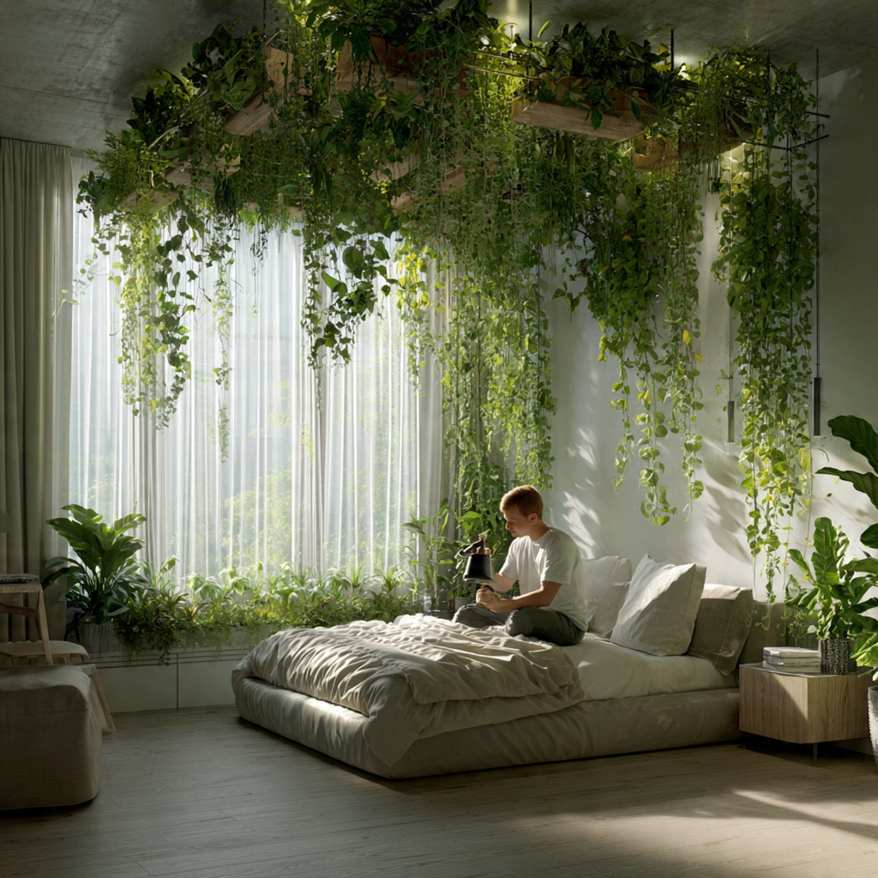 25 Small Bedroom Decor Ideas to Transform Tight Spaces Beautifully 12 a compact bedroom decorated with hanging plants