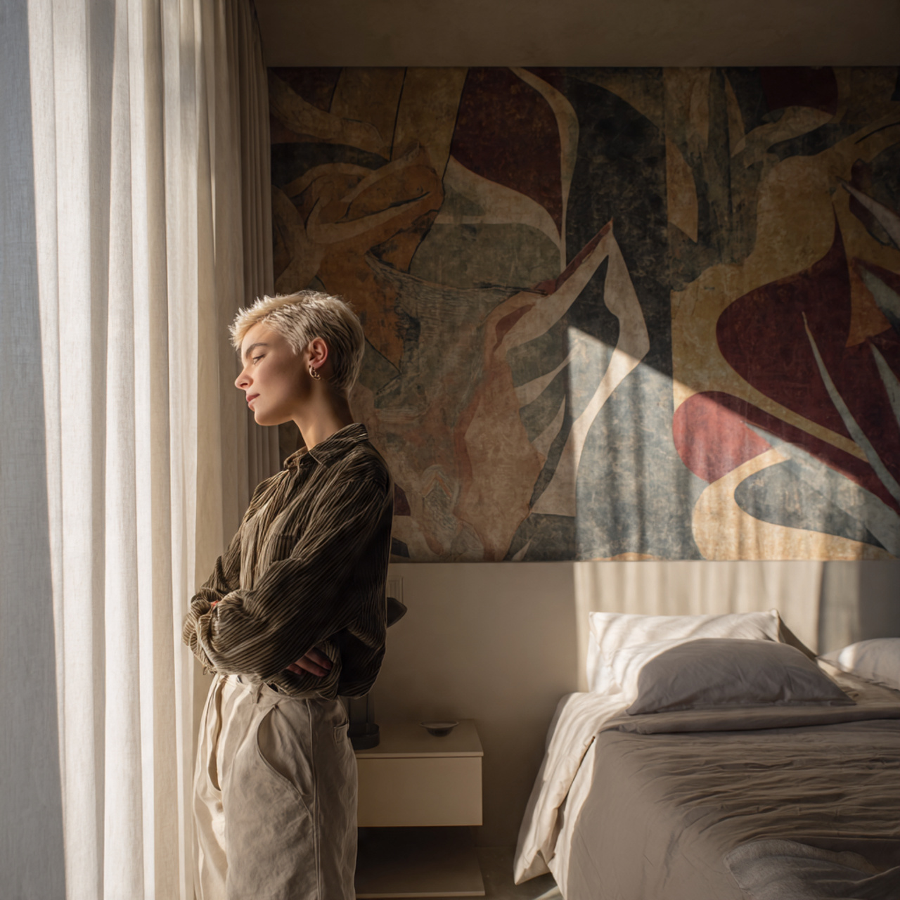 25 Stunning Bedroom Ideas for Small Rooms That Feel Spacious & Stylish 17 a compact bedroom with one wall covered