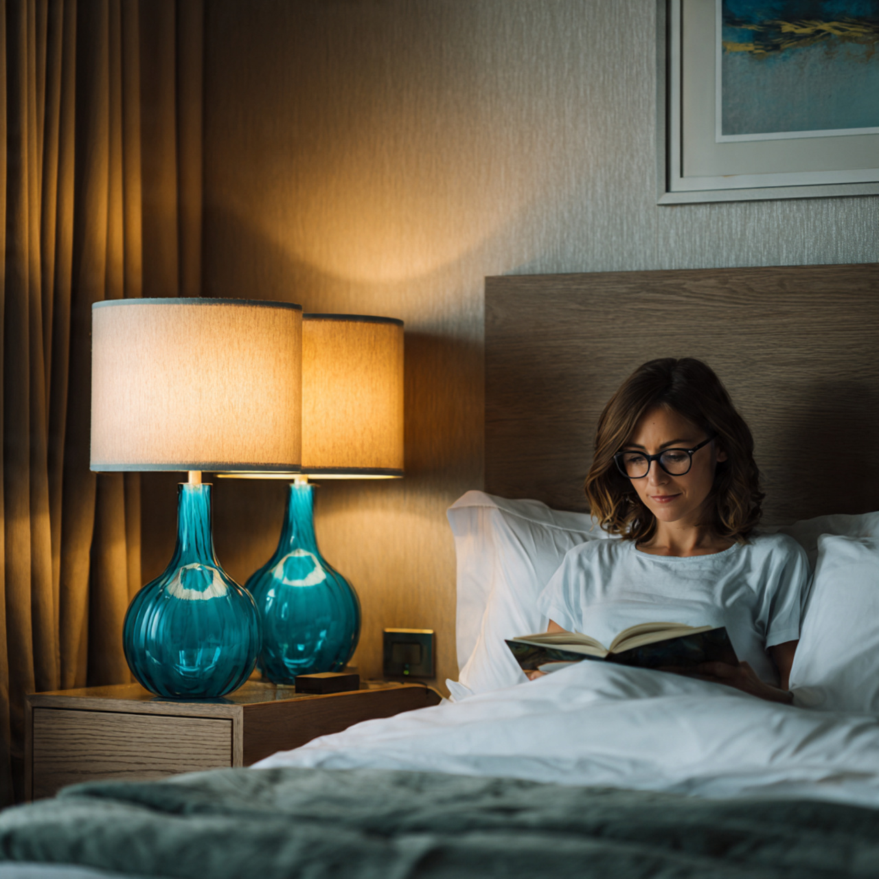 25 Blue Bedroom Decor Ideas That Inspire Calm, Style & Luxury 5 a contemporary bedroom with teal blue ceramic