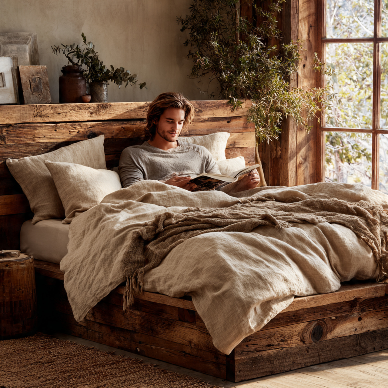 25 Stunning Bedroom Decor Cozy Ideas to Elevate Every Room 21 a cozy bedroom featuring a reclaimed wood