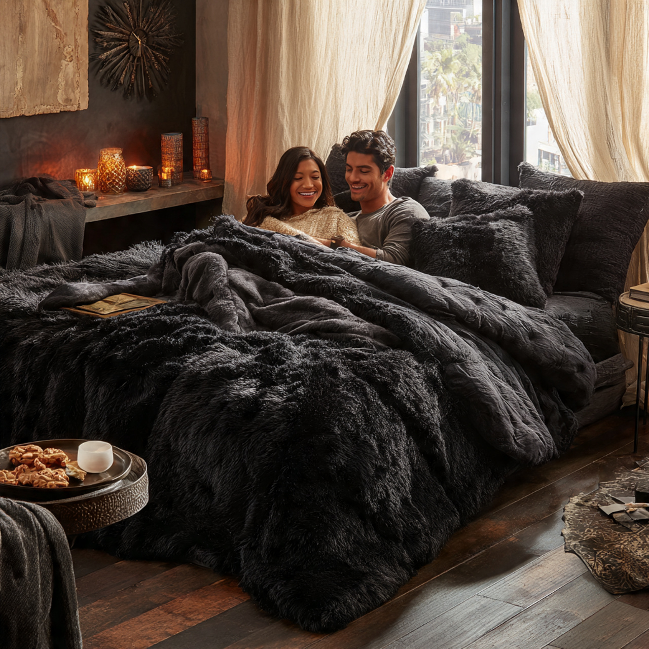 25 Black Bedroom Decor Ideas for a Bold & Luxurious Space 14 a cozy black bedroom with a bed