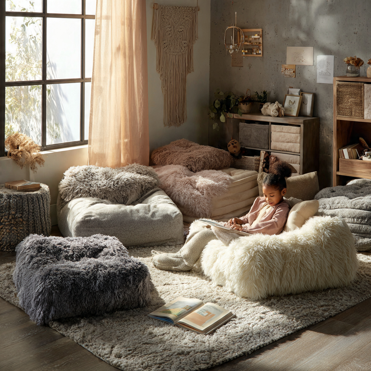 25 Kids Bedroom Decor Ideas: Magical, Stylish & Fun Room Inspirations 15 a cozy kids bedroom featuring plush oversized