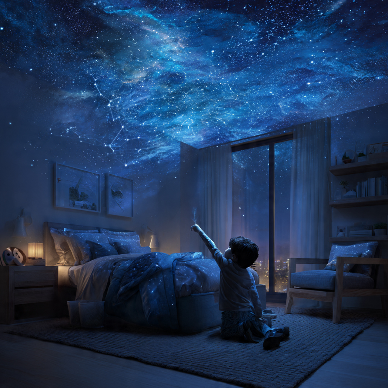 25 Kids Bedroom Decor Ideas: Magical, Stylish & Fun Room Inspirations 7 a dreamy kids bedroom with a glow in the dark