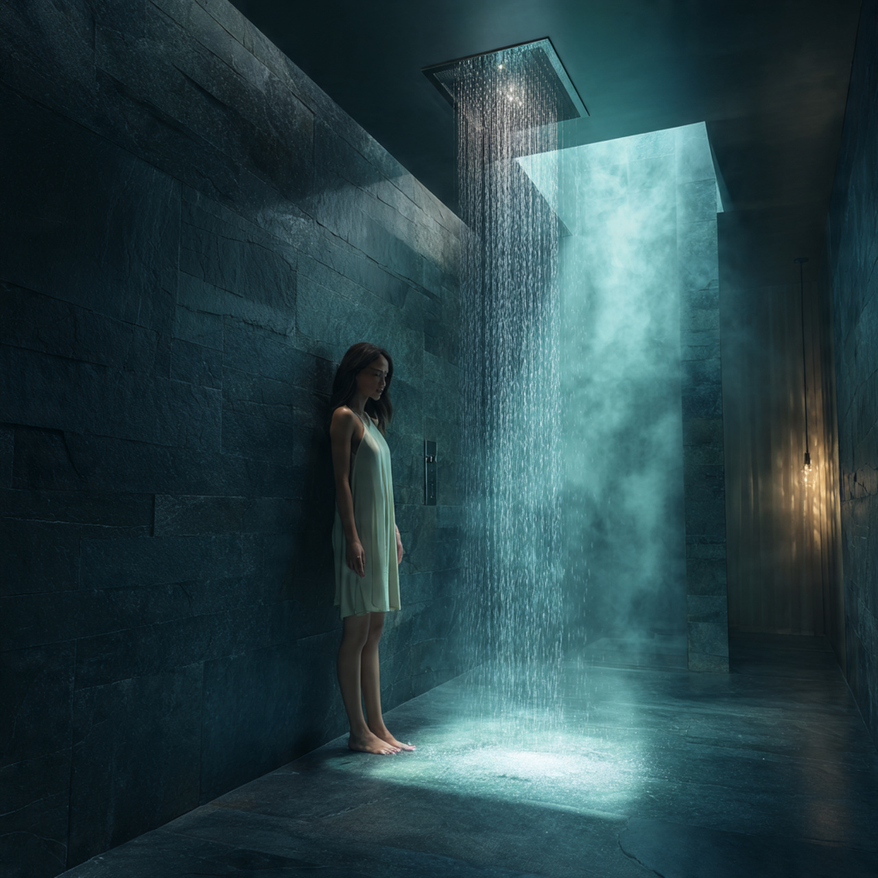 25 Luxury Bathroom Lighting Ideas That Inspire & Impress 17 a luxury bathroom featuring a waterfall shower 1