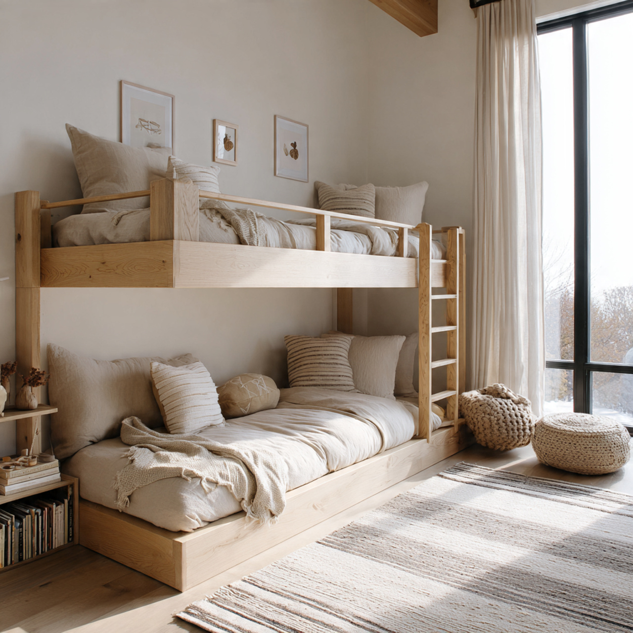 25 Kids Bedroom Decor Ideas: Magical, Stylish & Fun Room Inspirations 5 a minimalist kids bedroom with scandinavian style floor