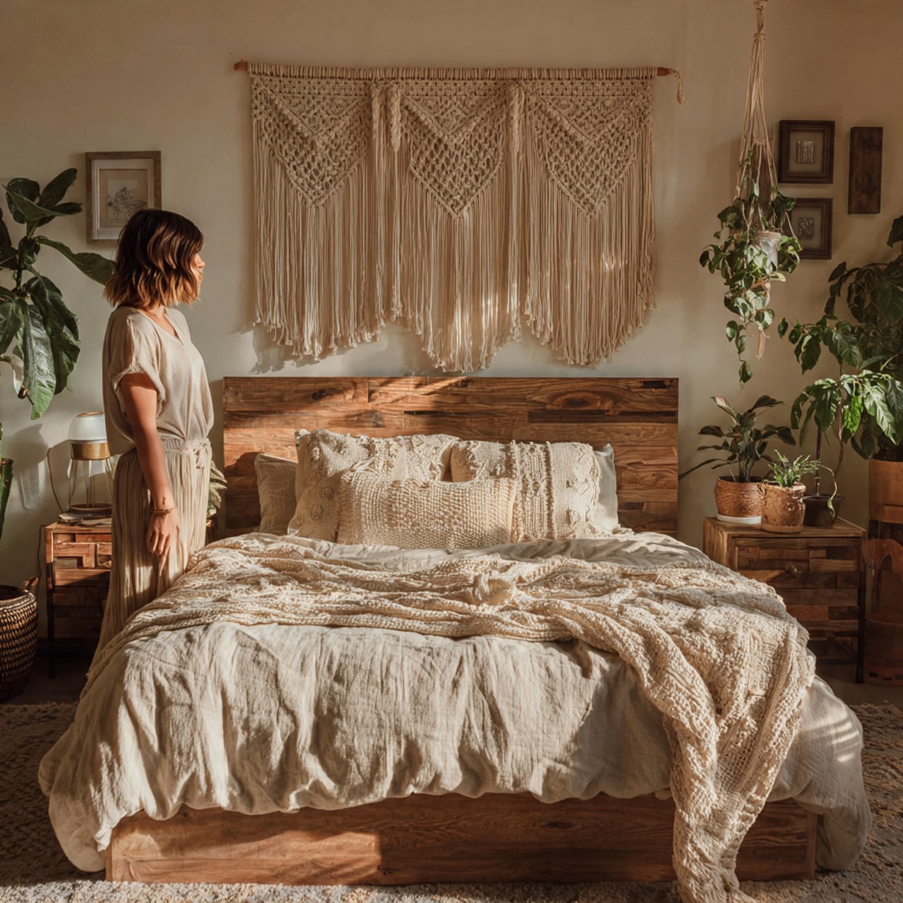 25 Stunning Bedroom Decor Cozy Ideas to Elevate Every Room 18 a modern bohemian bedroom with handcrafted macrame