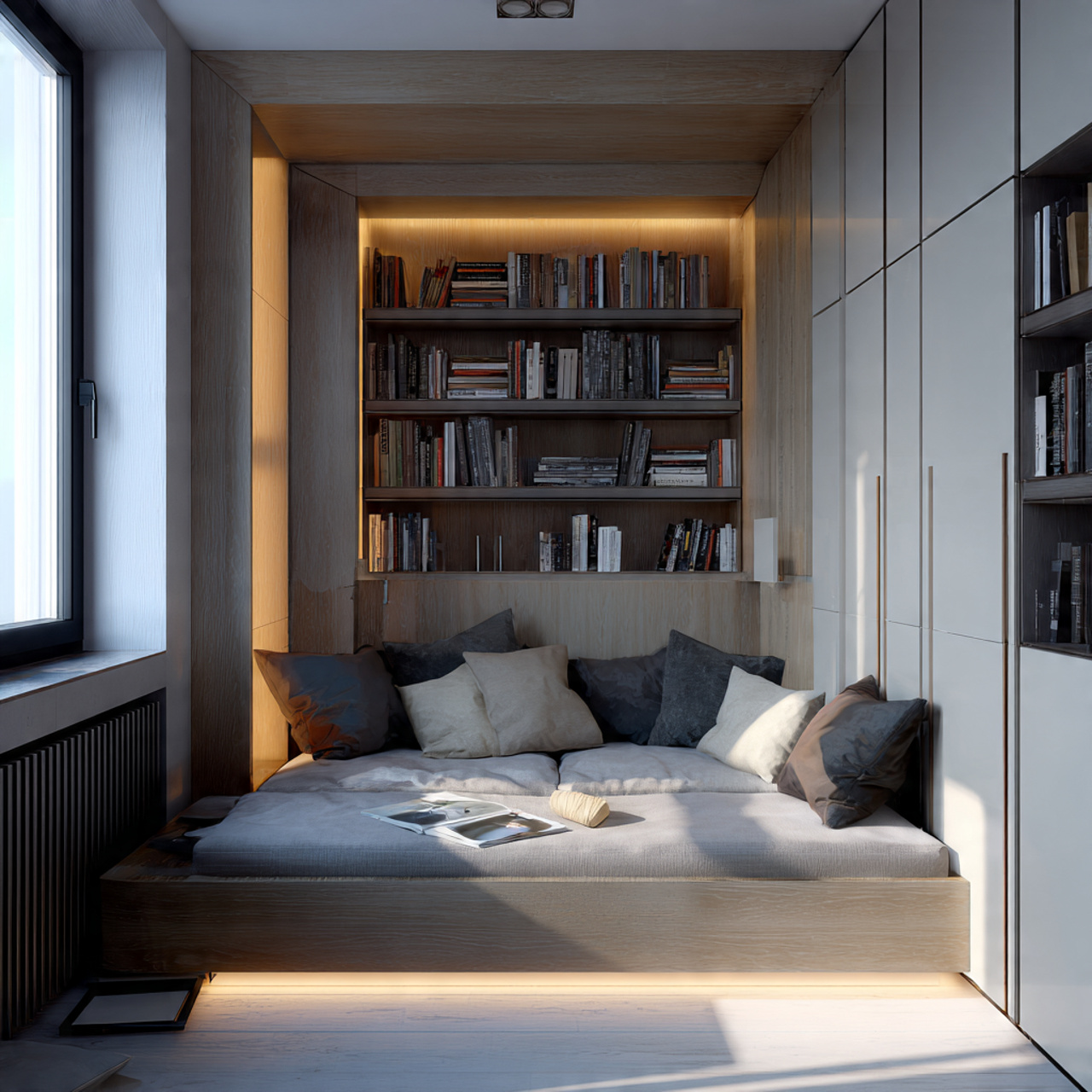 25 Small Bedroom Ideas That Make Tiny Spaces Look Bigger & Beautiful 23 a photorealistic small bedroom ideas interior featuring