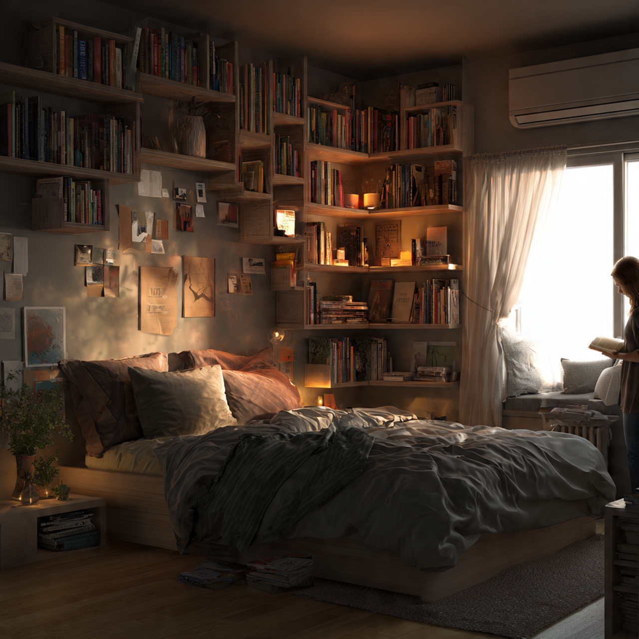 25 Small Bedroom Ideas That Make Tiny Spaces Look Bigger & Beautiful 17 a photorealistic small bedroom ideas scene in