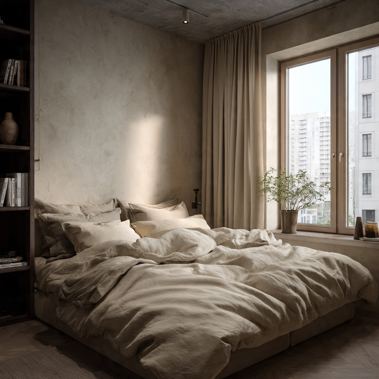 25 Small Bedroom Ideas That Make Tiny Spaces Look Bigger & Beautiful 1 a realistic interior photograph showcasing small bedroom