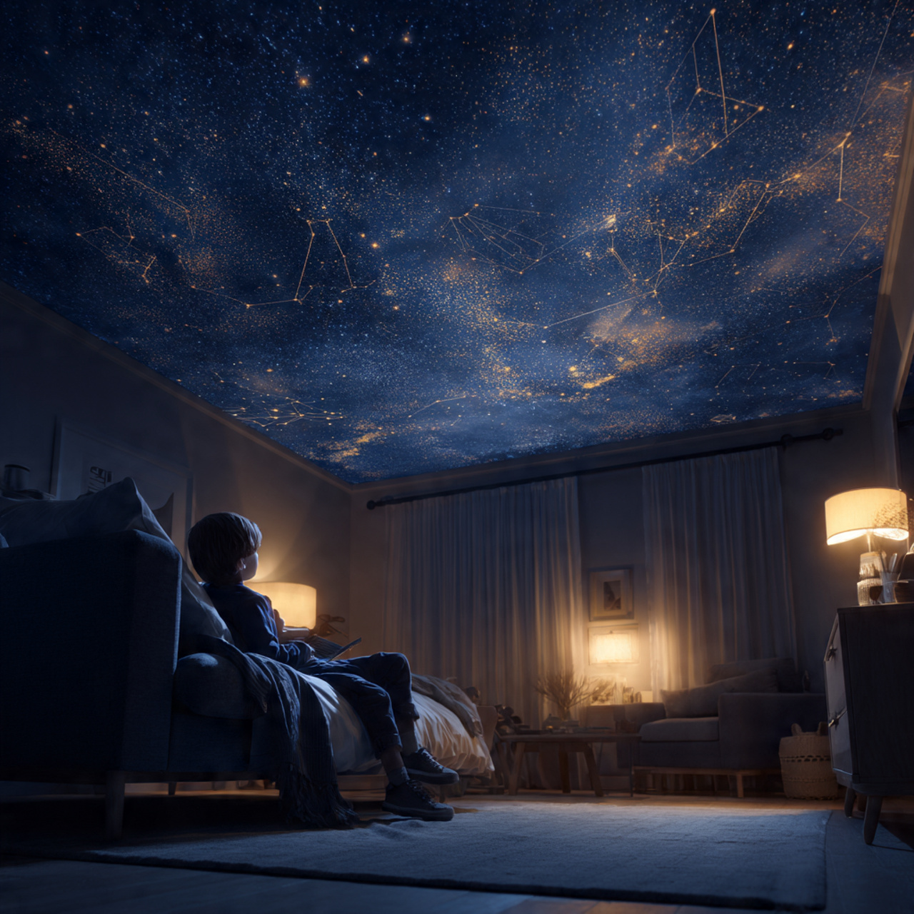 a realistic kids room with a deep