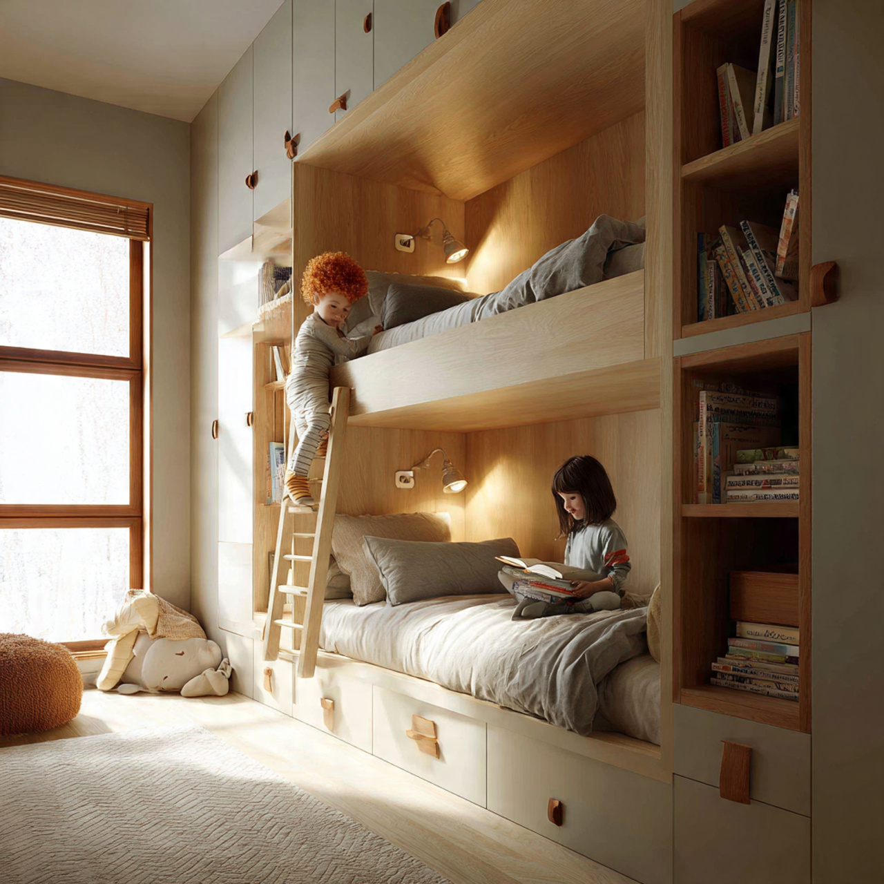 25 Kids Room Ideas That Inspire Creativity & Fun Every Day 9 a realistic kids room with built in bunk