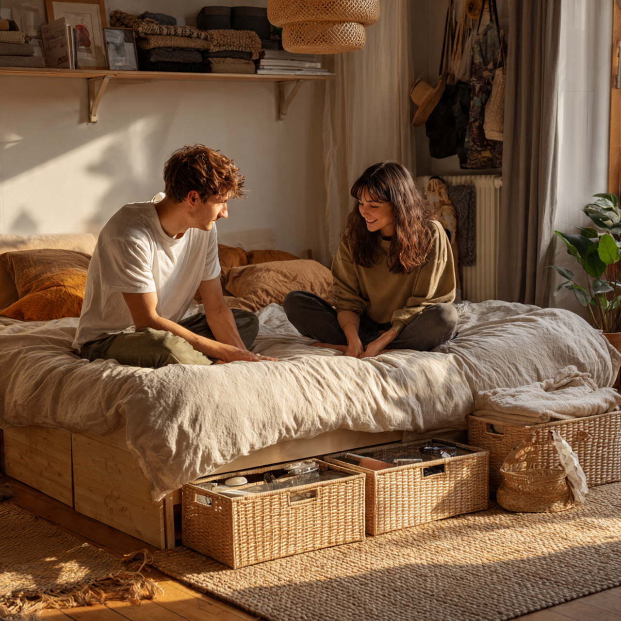 25 Small Bedroom Ideas That Make Tiny Spaces Look Bigger & Beautiful 5 a realistic lifestyle photograph illustrating small bedroom