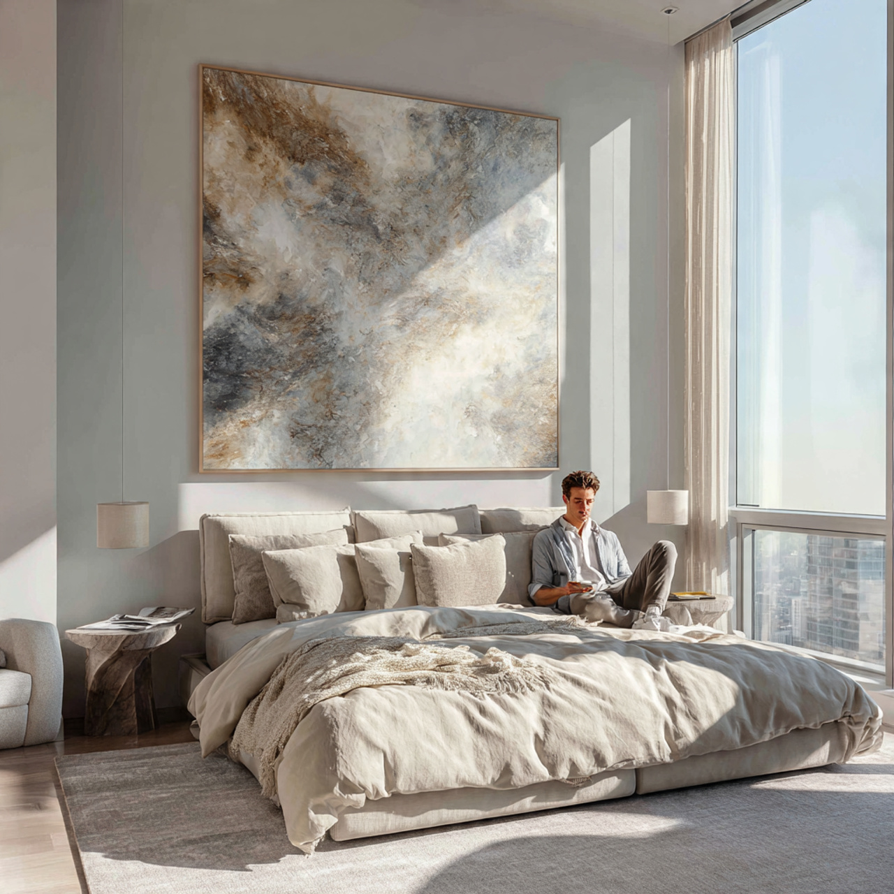 25 Best Bedroom Wall Decor Ideas to Transform Your Room 1 a realistic modern bedroom interior showcasing bedroom