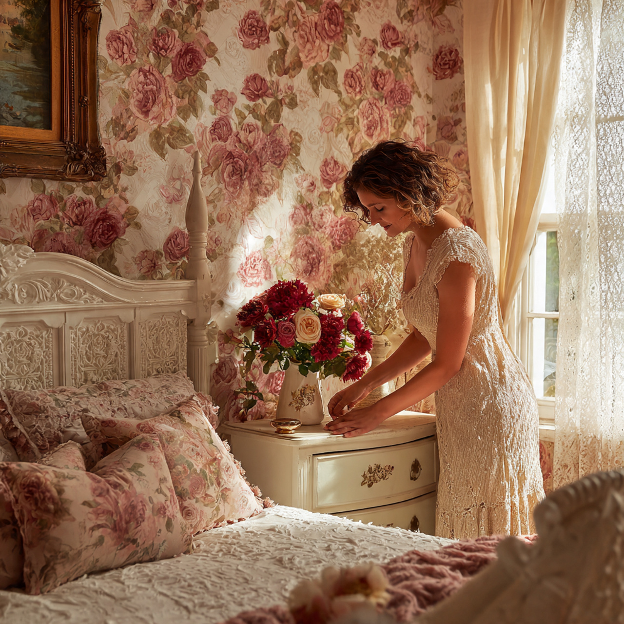 25 Bedroom Decor Wallpaper Ideas That Inspire Luxury & Comfort 24 a romantic bedroom with traditional english garden