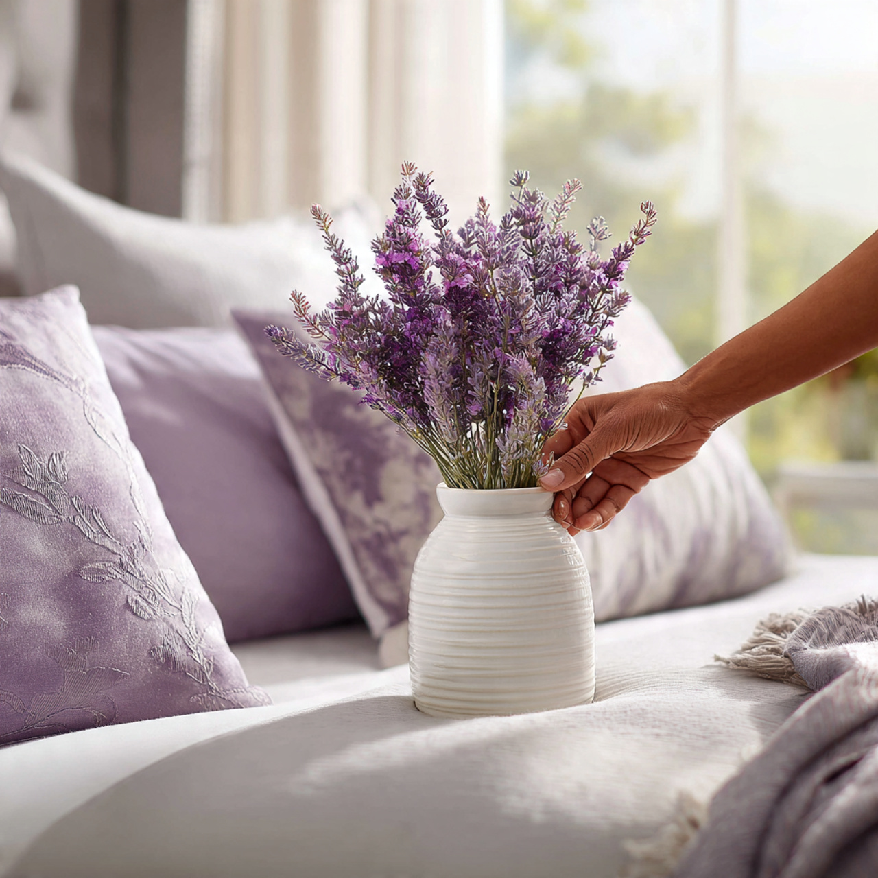25 Purple Bedroom Decor Ideas That Feel Luxurious, Calm & Stylish 24 a serene bedroom with lavender scented decor