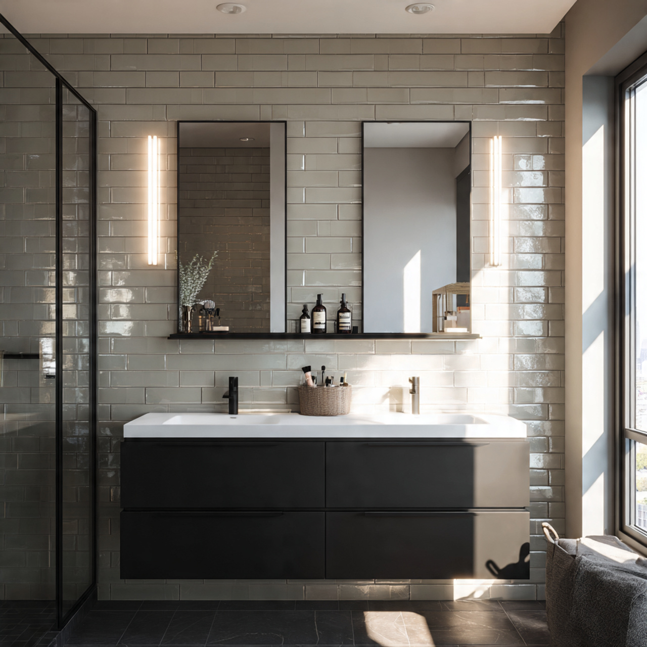 25 Luxury Bathroom Lighting Ideas That Inspire & Impress 6 a sleek modern bathroom with a matte