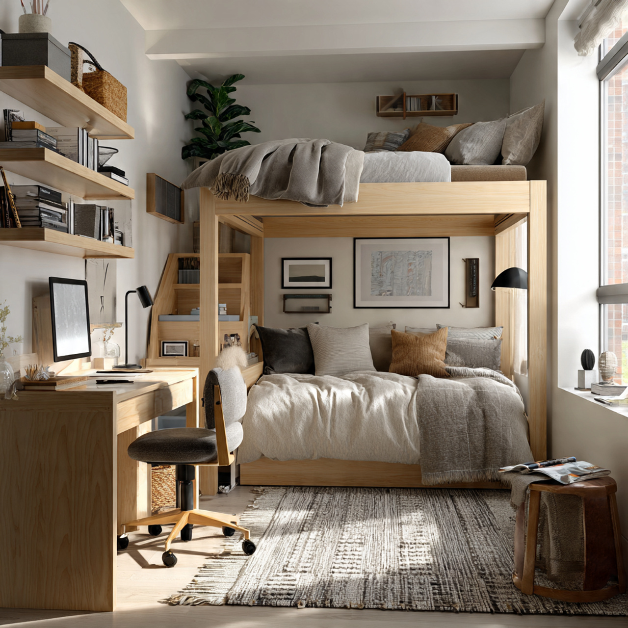 25 Stunning Bedroom Ideas for Small Rooms That Feel Spacious & Stylish 16 a small bedroom featuring a lofted bed
