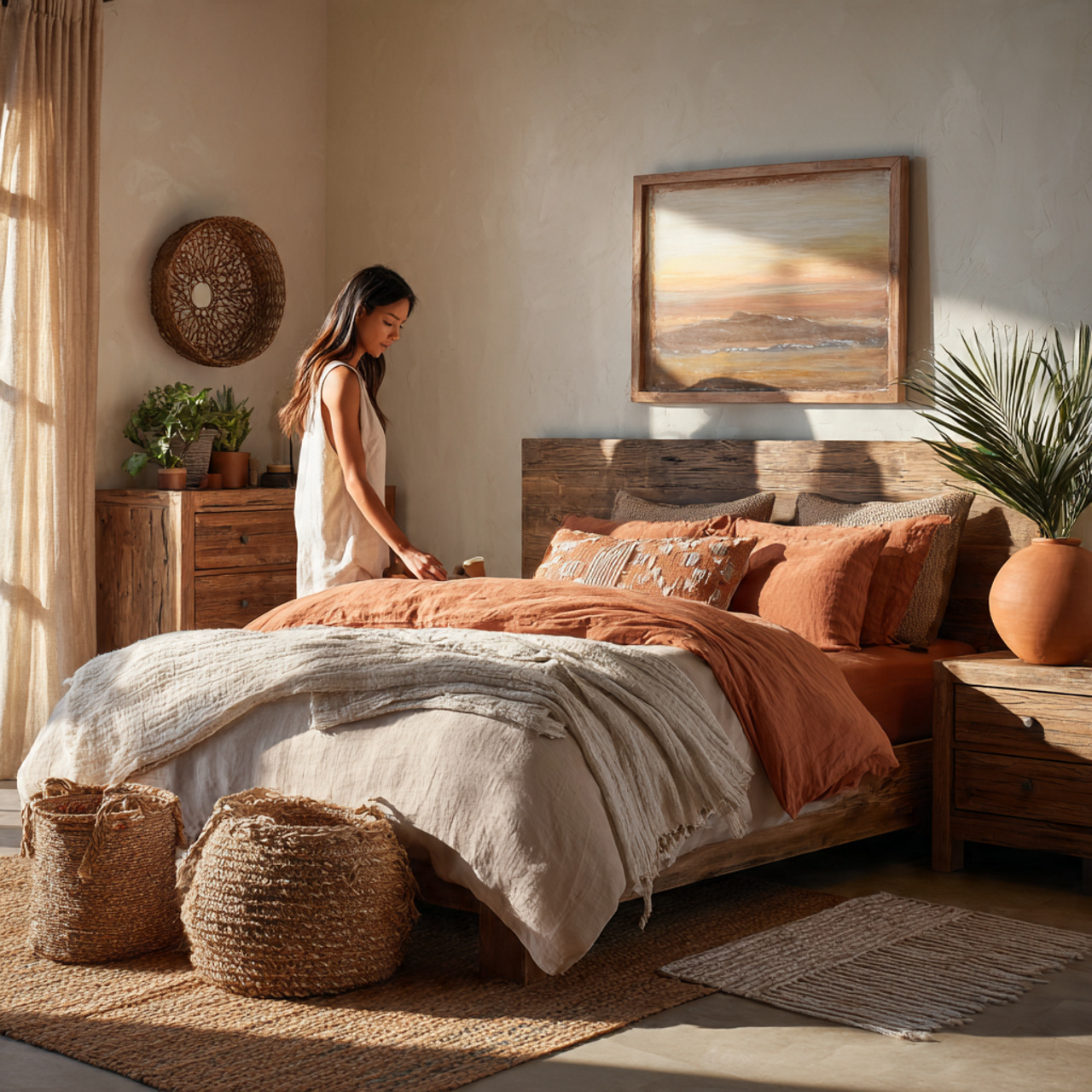 25 Small Bedroom Decor Ideas to Transform Tight Spaces Beautifully 21 a small bedroom featuring earthy terracotta accents
