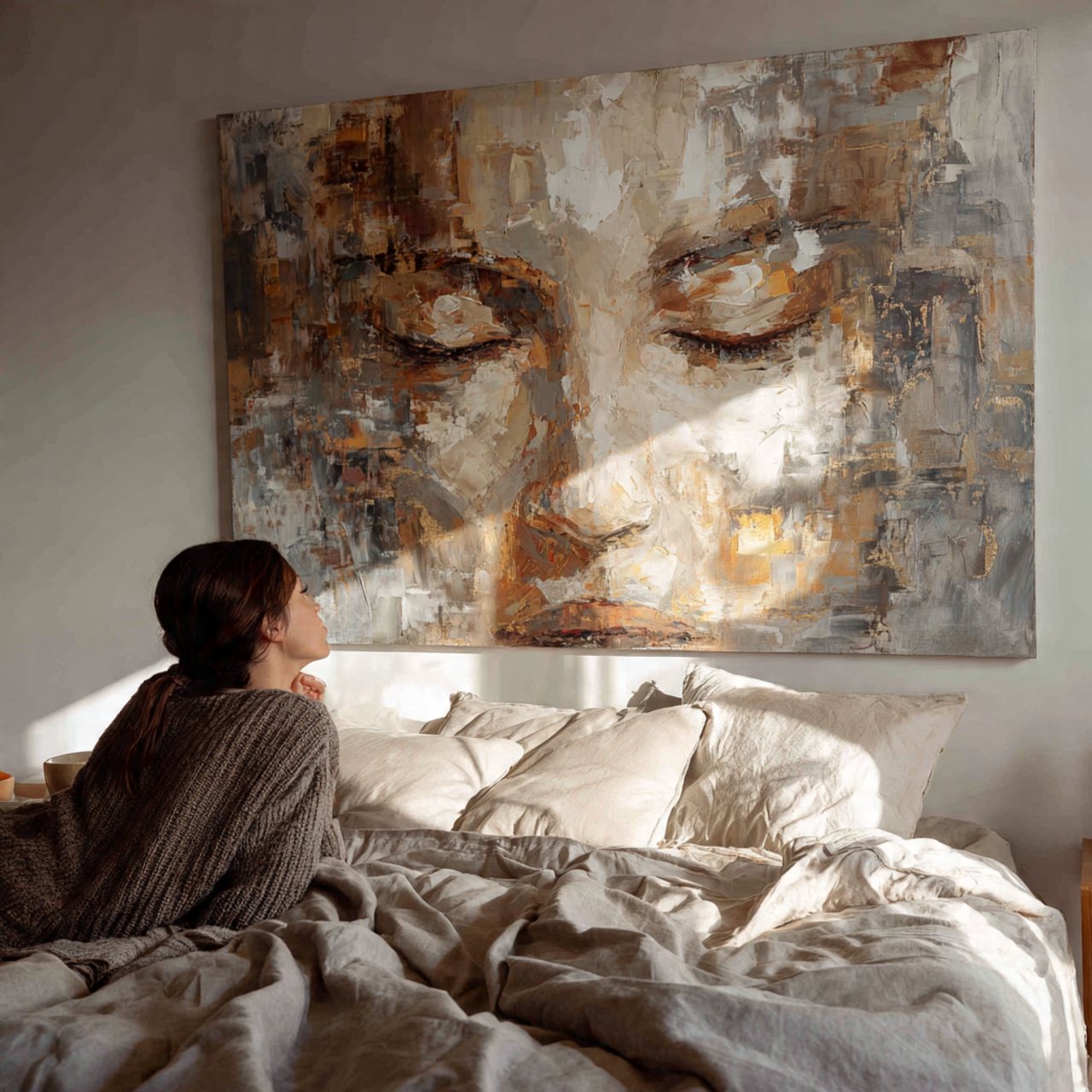 25 Stunning Bedroom Ideas for Small Rooms That Feel Spacious & Stylish 24 a small bedroom featuring one large abstract