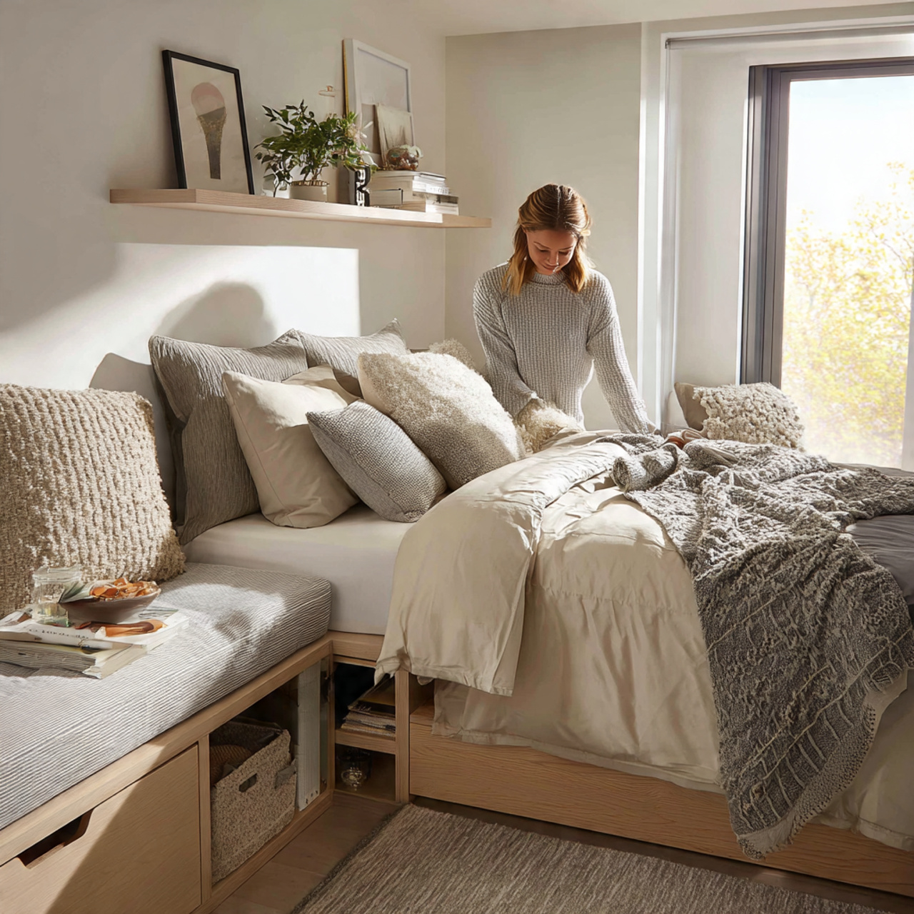 25 Stunning Bedroom Ideas for Small Rooms That Feel Spacious & Stylish 19 a small bedroom with a low profile multifunctional