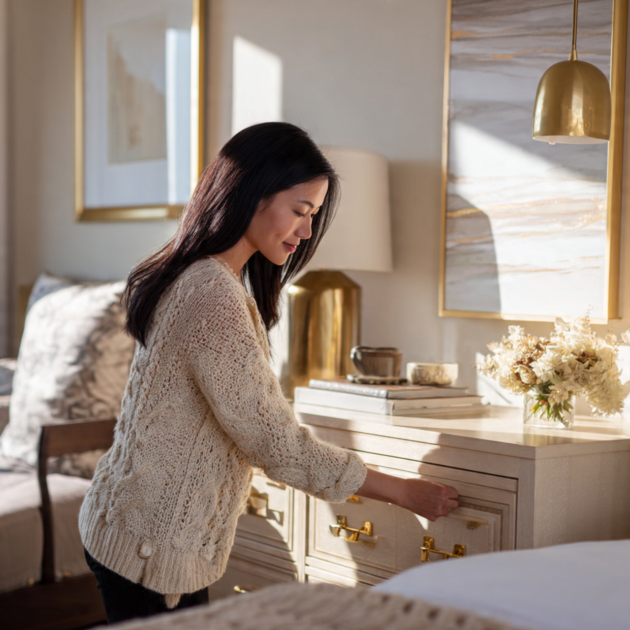 25 Creative Bedroom Apartment Decor Ideas You’ll Love Instantly 21 a stylish bedroom apartment featuring brass hardware