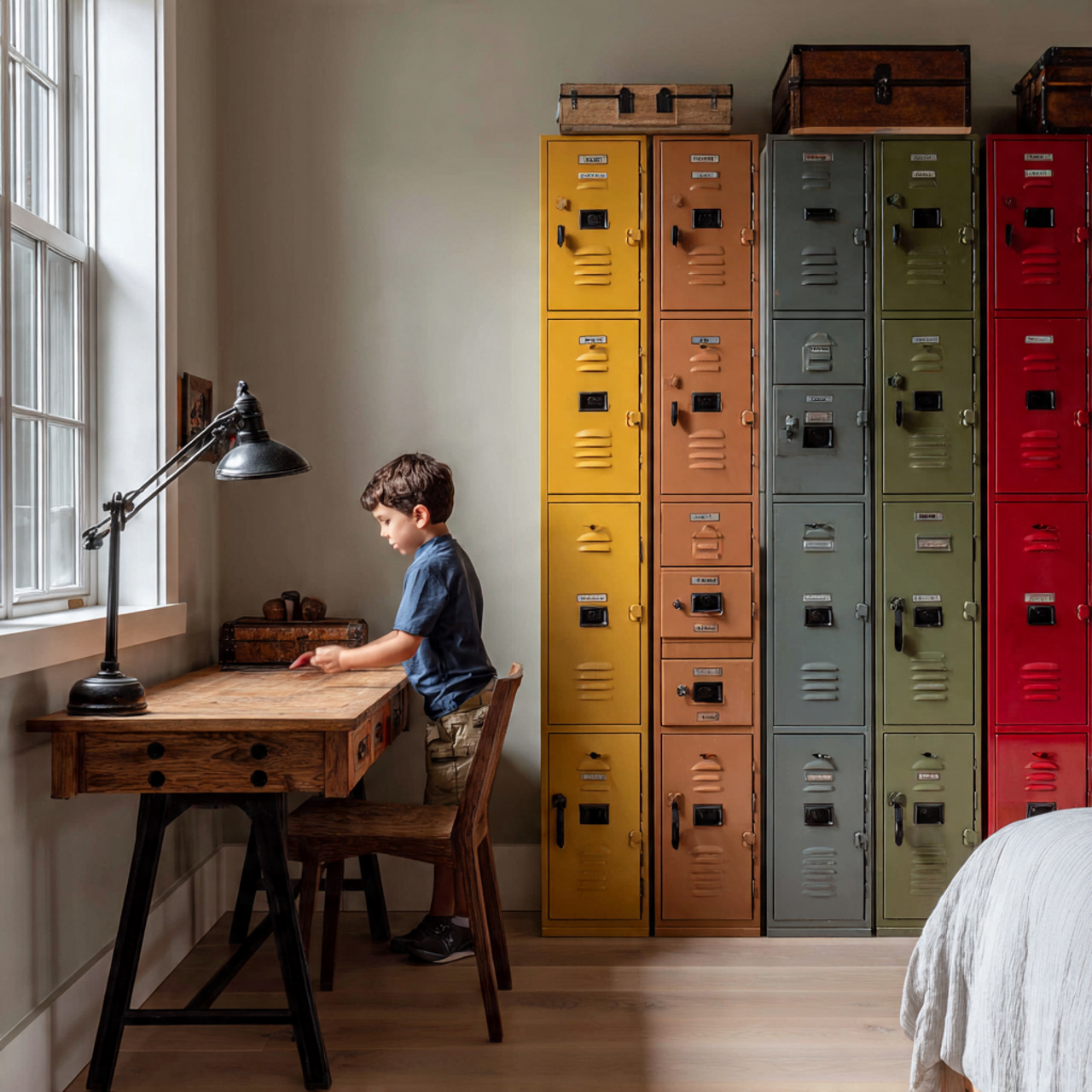 25 Kids Bedroom Decor Ideas: Magical, Stylish & Fun Room Inspirations 6 a stylish kids bedroom featuring colorful industrial