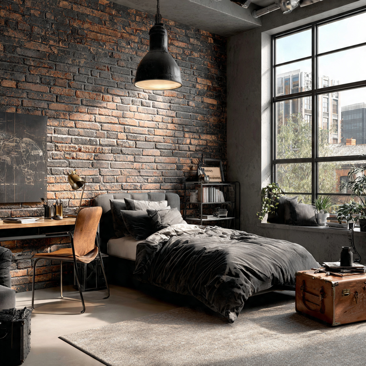 25 Bedroom Decor Wallpaper Ideas That Inspire Luxury & Comfort 2 a stylish loft bedroom with an accent