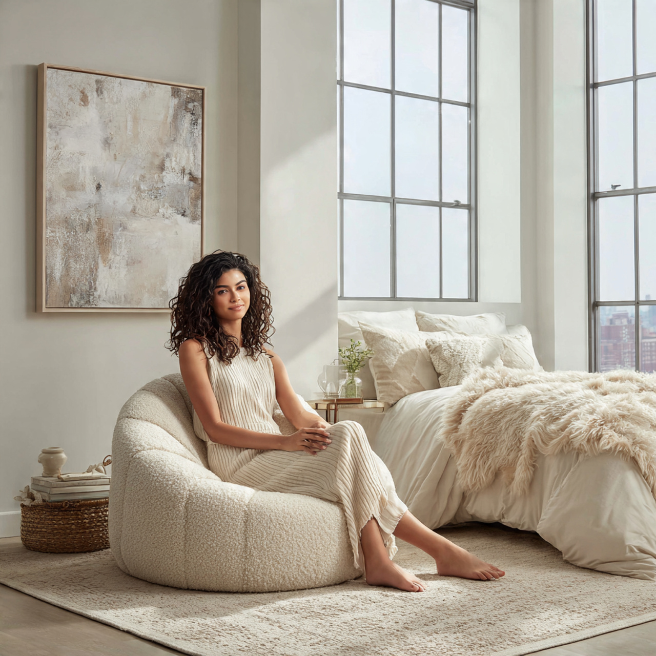 25 Stunning Neutral Bedroom Decor Ideas for Calm & Luxurious Living 7 a stylish neutral bedroom featuring an ivory