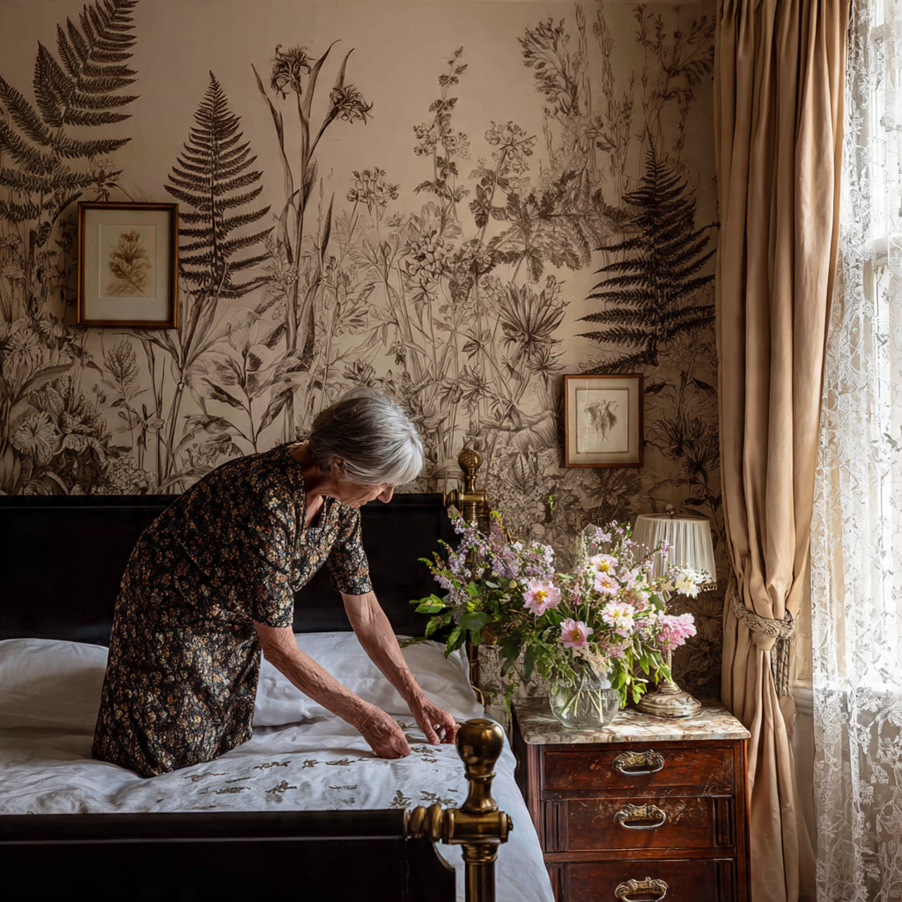 25 Bedroom Decor Wallpaper Ideas That Inspire Luxury & Comfort 4 a vintage inspired bedroom with a wall covered