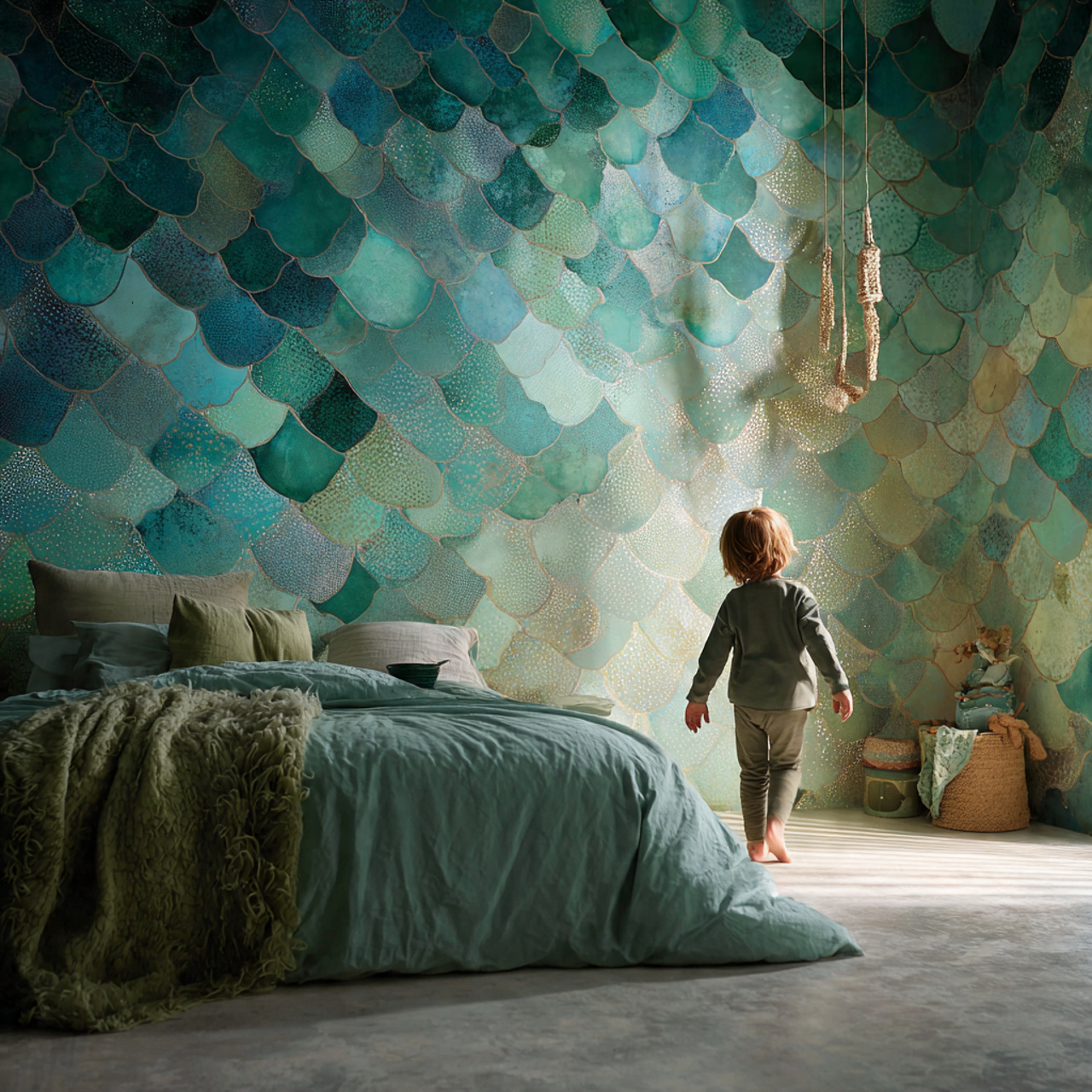 25 Kids Bedroom Decor Ideas: Magical, Stylish & Fun Room Inspirations 24 a whimsical kids bedroom with shimmering mermaid