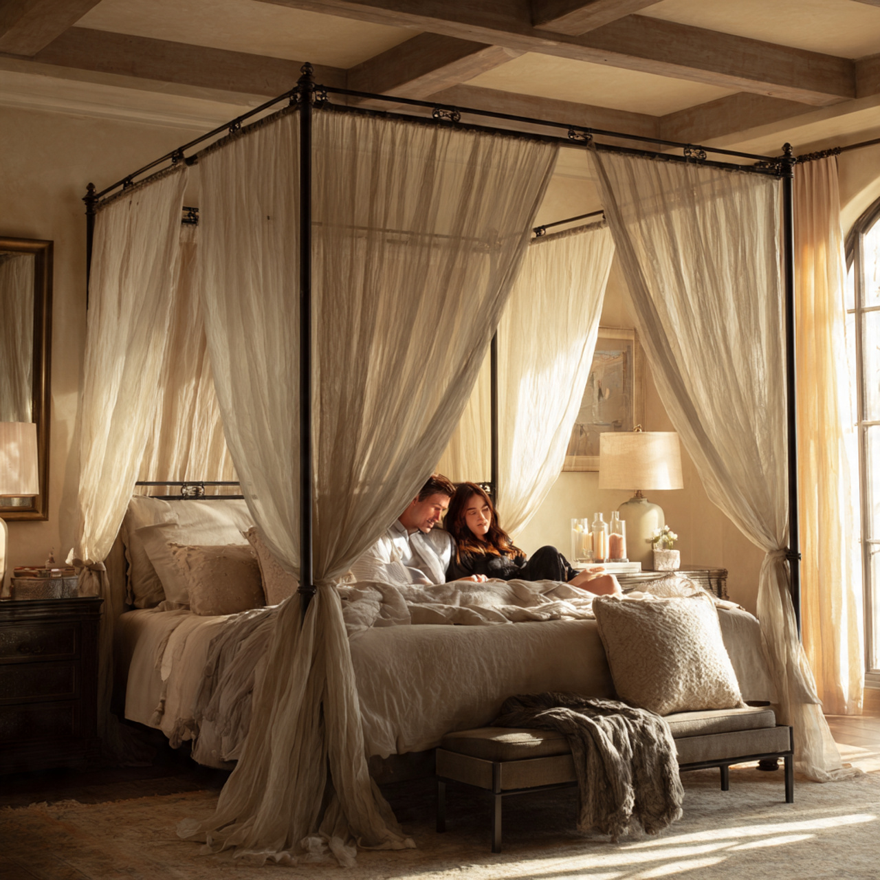 25 Bedroom Ideas for Couples: Luxury, Comfort & Romantic Style Ideas 16 an elegant canopy bed frame romantic bedroom
