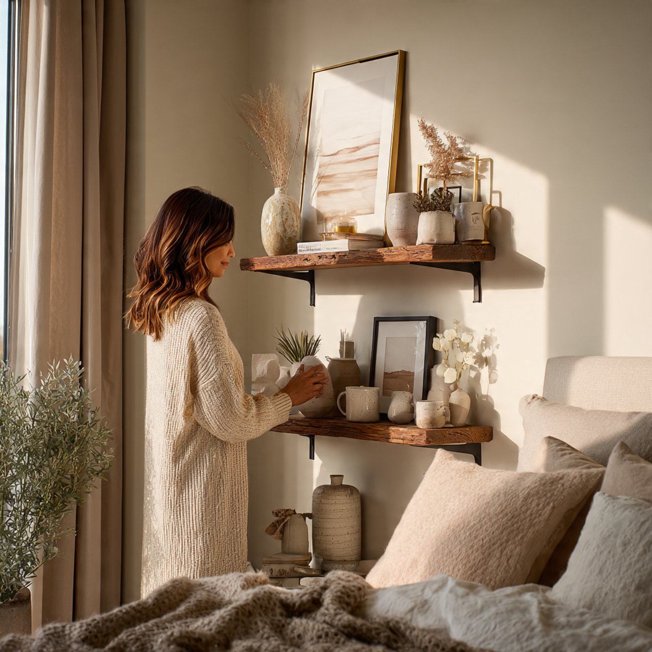 25 Inspiring Bedroom Shelf Decor Ideas for Every Style & Mood 28 bedroom shelf decor