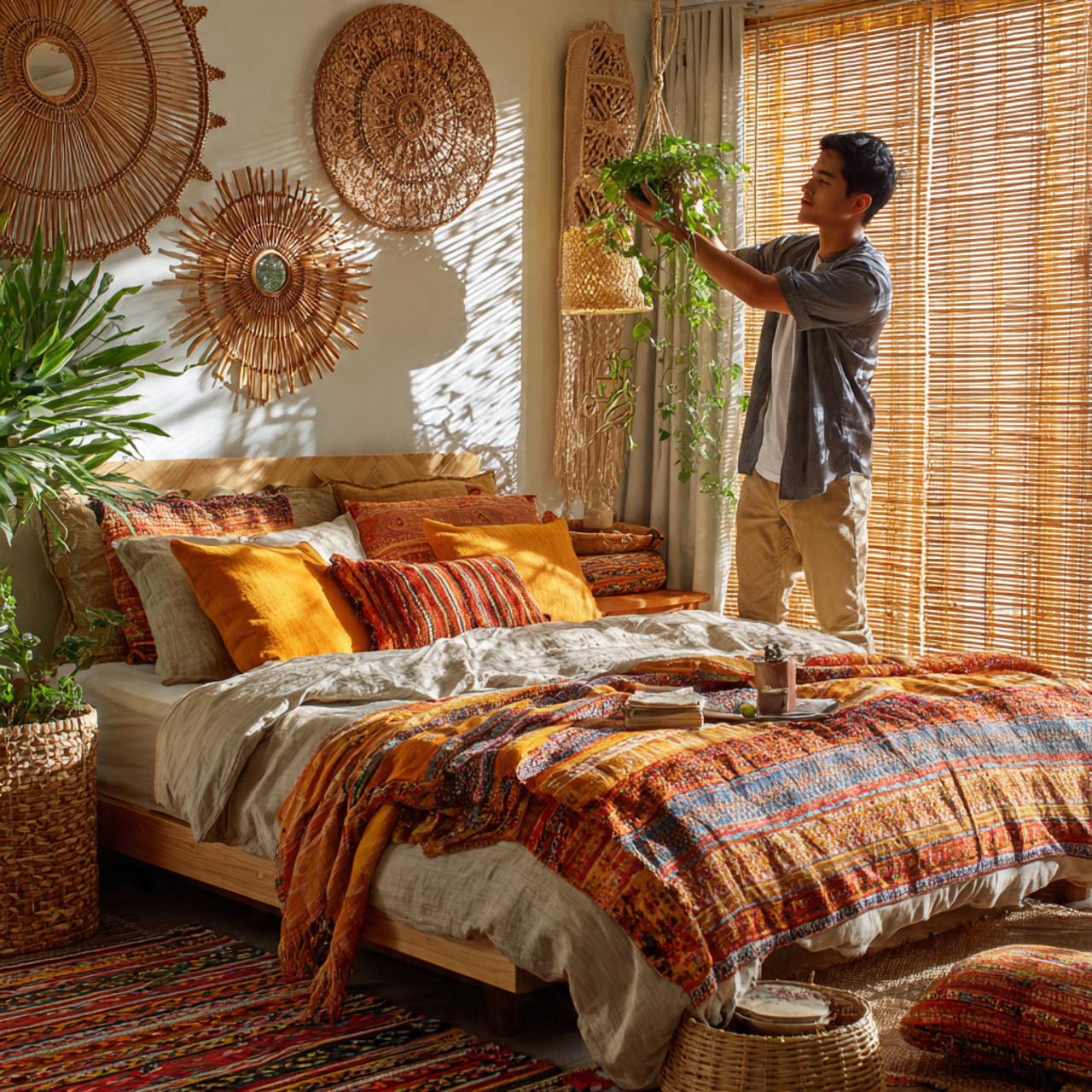 25 Chic & Inspiring Bedroom Wall Decor Above Bed Ideas You’ll Love 10 bohemian bedroom with a set of bohemian