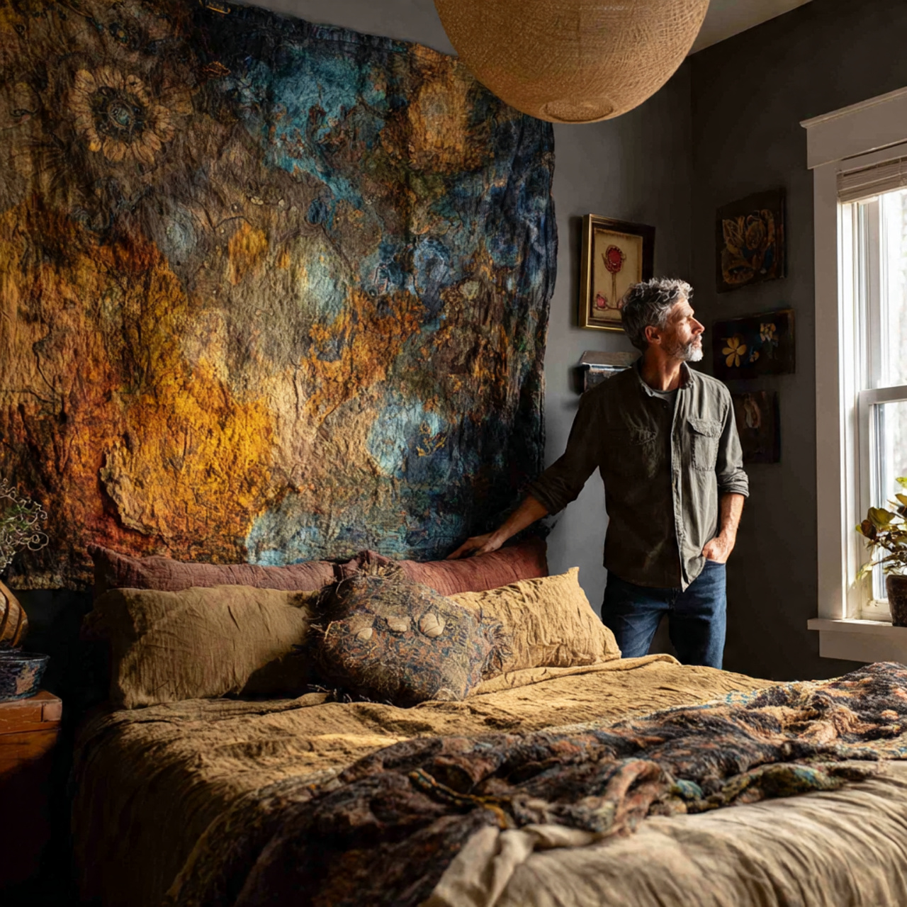 25 Easy & Chic DIY Wall Decor for Bedroom Ideas You’ll Love to Try 8 bohemian inspired bedroom with diy wall decor for