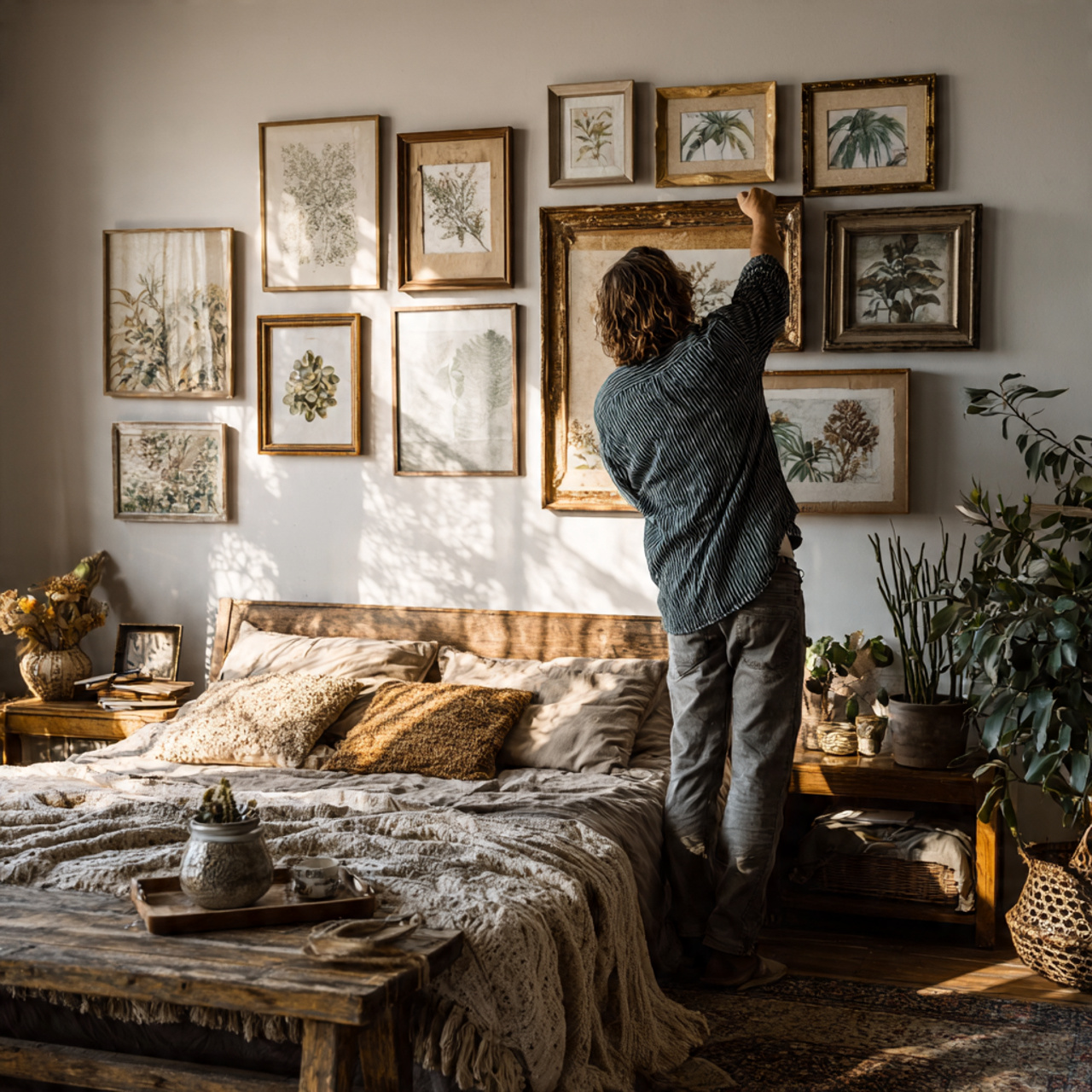 25 Boho Bedroom Ideas: Transform Your Space with Style & Charm 14 boho bedroom ideas featuring a gallery wall