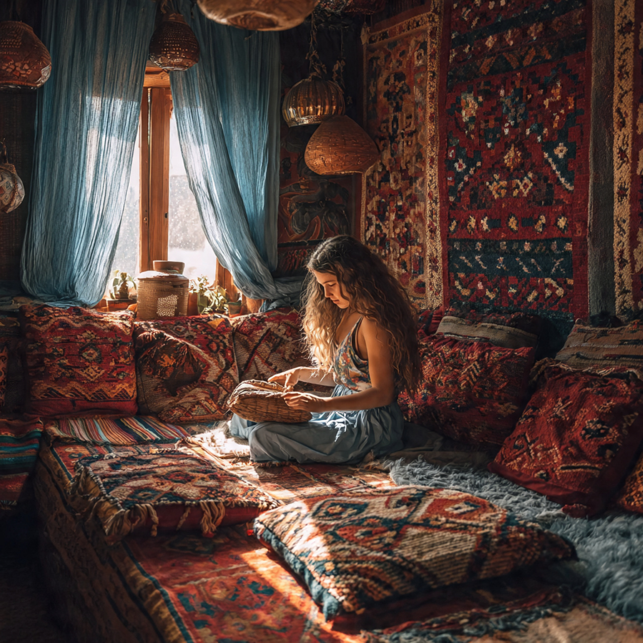 25 Boho Bedroom Ideas: Transform Your Space with Style & Charm 21 boho bedroom ideas featuring bold geometric kilim